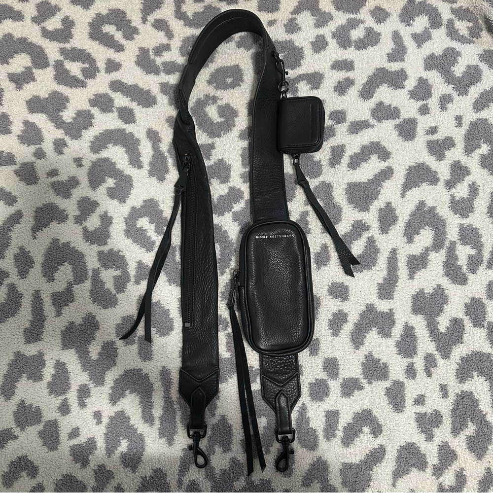 Aimee Kestenberg Cargo Strap Black Leather Matte Black Hardware